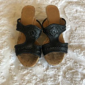 Jack Rodgers black and cork wedges